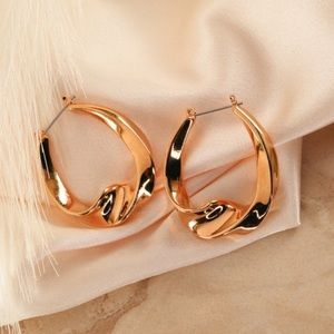 SOLD Vintage Gold Chunky Hoop Earrings